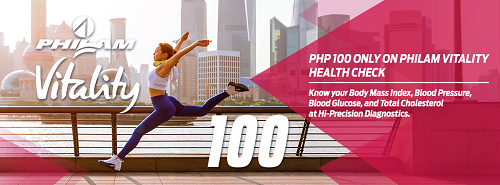 Philam Vitality 100: Php100 only on Philam Vitality Health Check (extended)